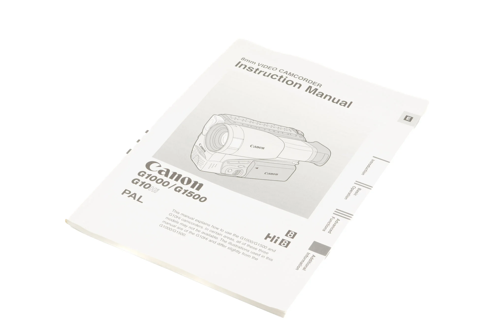 Canon G1000/G5000/G10Hi Instructions