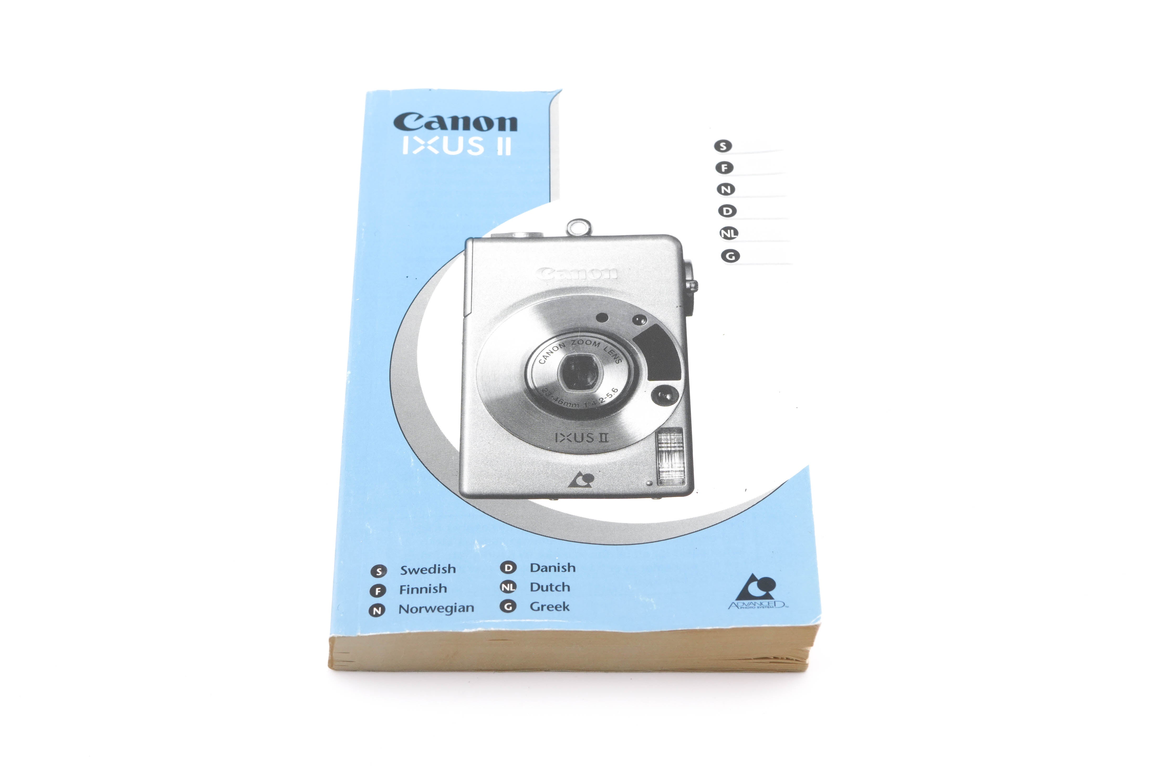 Canon IXUS II Instructions