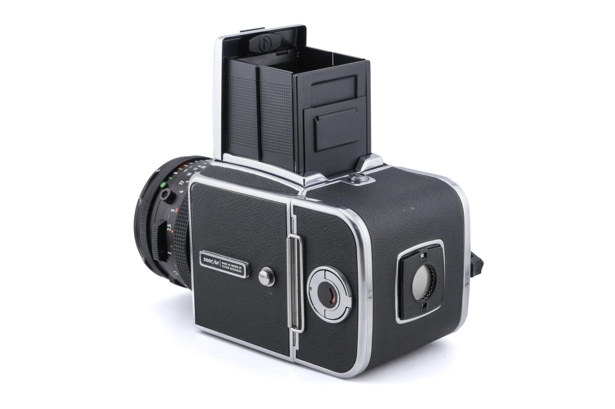 Hasselblad 500C/M (Silver, 10026) + Waist Level Finder (New / Chrome, 42315) + A12N Film Magazine + 80mm f2.8 Planar T* CF (20029) + Standard Focusing Screen (42161) - Image 4