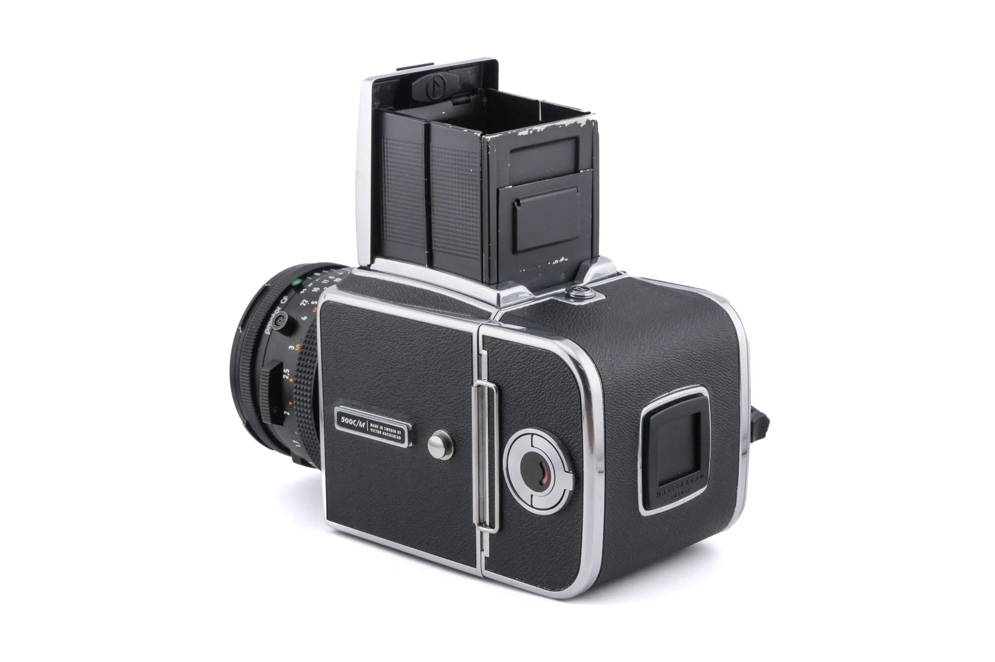 Hasselblad 500C/M (Silver, 10026) + A12N Film Magazine + Waist Level Finder (New / Chrome, 42315) + 80mm f2.8 Planar T* CF (20029) - Image 4