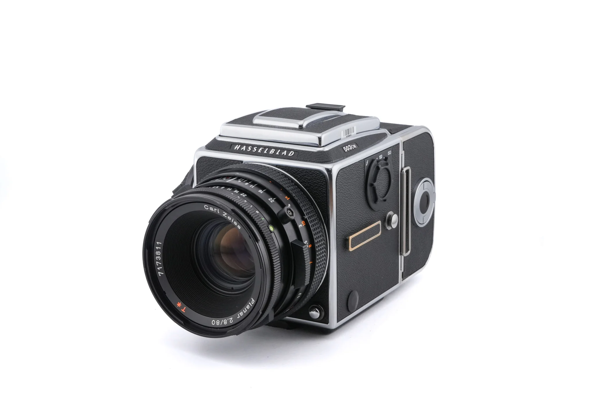 Hasselblad 503CW (Silver, 10243) + Waist Level Finder (New / Chrome, 42315) + A12N Film Magazine + Acute Matte D Standard Focusing Screen (42204) + 80mm f2.8 Planar T* CF (20029)
