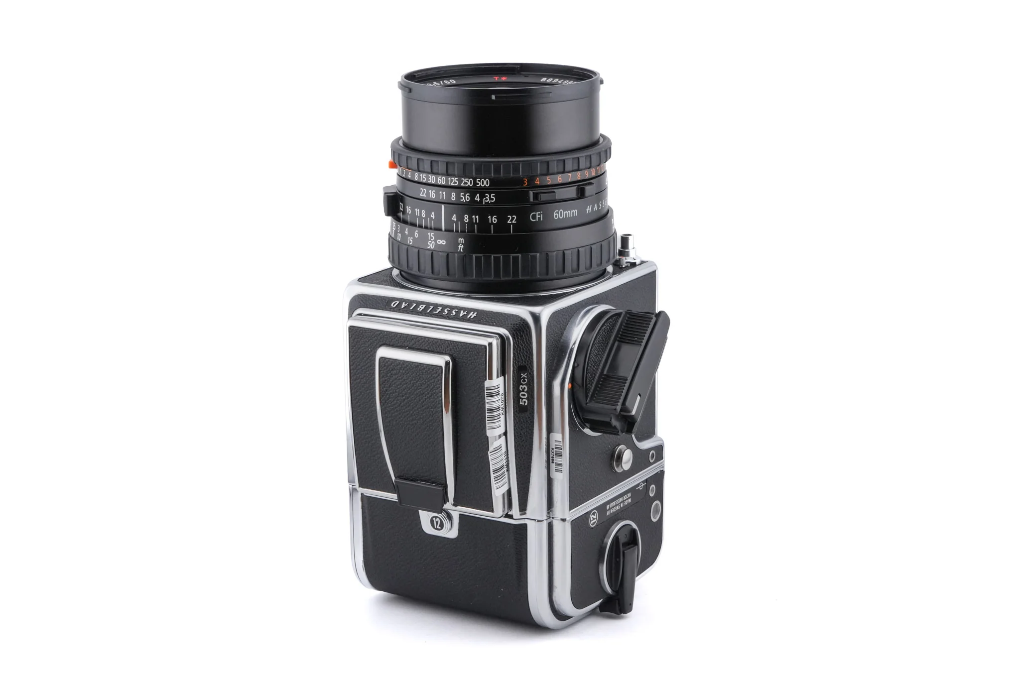 Hasselblad 503CX (Silver, 10026) + A12N Film Magazine + Waist Level Finder (New / Chrome, 42315) + Acute Matte D Standard Focusing Screen (42204) + 60mm f3.5 Distagon T* CFi - Image 5