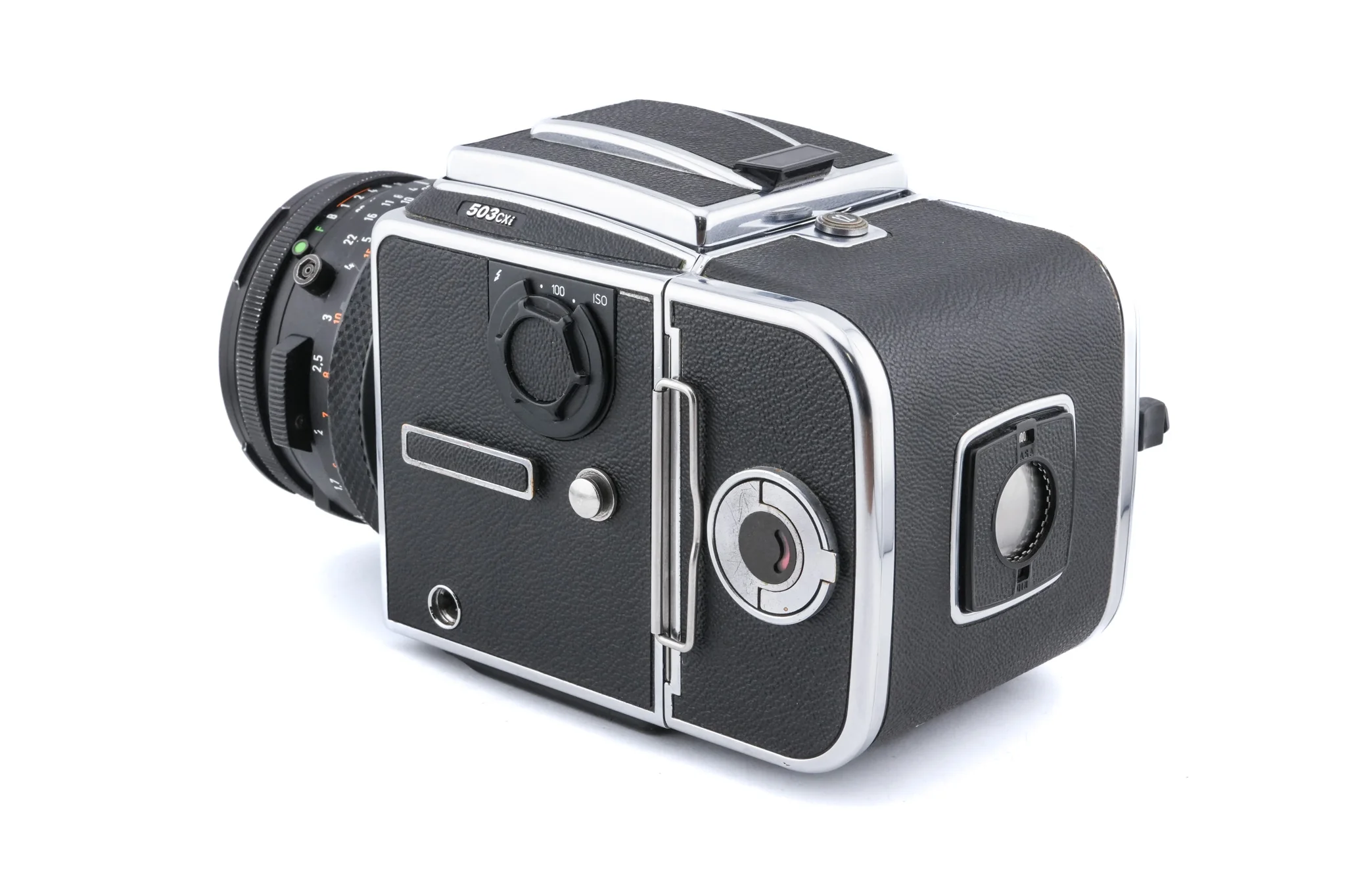 Hasselblad 503CXi (Silver, 10026) + A12N Film Magazine + Waist Level Finder (New / Chrome, 42315) + 80mm f2.8 Planar T* CF (20029) + Acute Matte D Microprism / Split Image Focusing Screen (42215) - Image 4