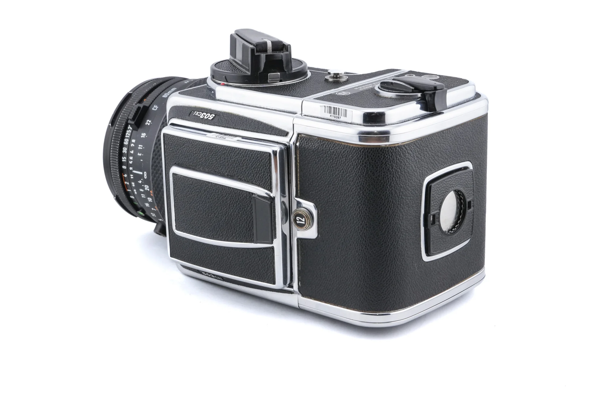 Hasselblad 503CXi (Silver, 10026) + A12N Film Magazine + Waist Level Finder (New / Chrome, 42315) + 80mm f2.8 Planar T* CF (20029) + Acute Matte D Microprism / Split Image Focusing Screen (42215) - Image 5
