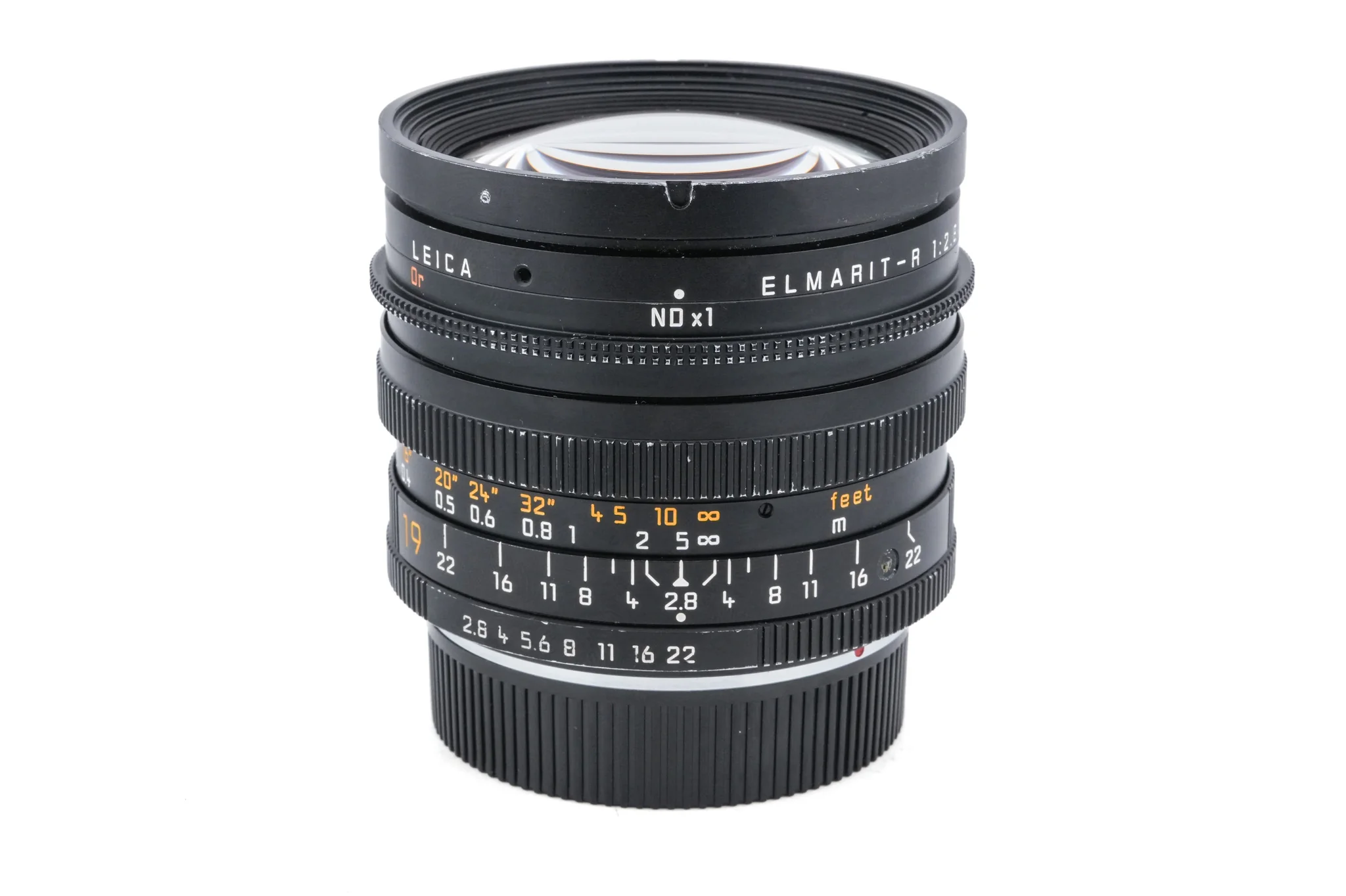 Leica 19mm f2.8 Elmarit-R (Type II) (3-Cam) (11258) + SIMple Fit Follow Focus Gear (Medium) + Leica R - Canon EF Mount Adapter (6-Hole) + Lens Hood (19mm f2.8 R) (12546) + 80/85mm O.D. Simring (Leica R 19mm f2.8 VII)