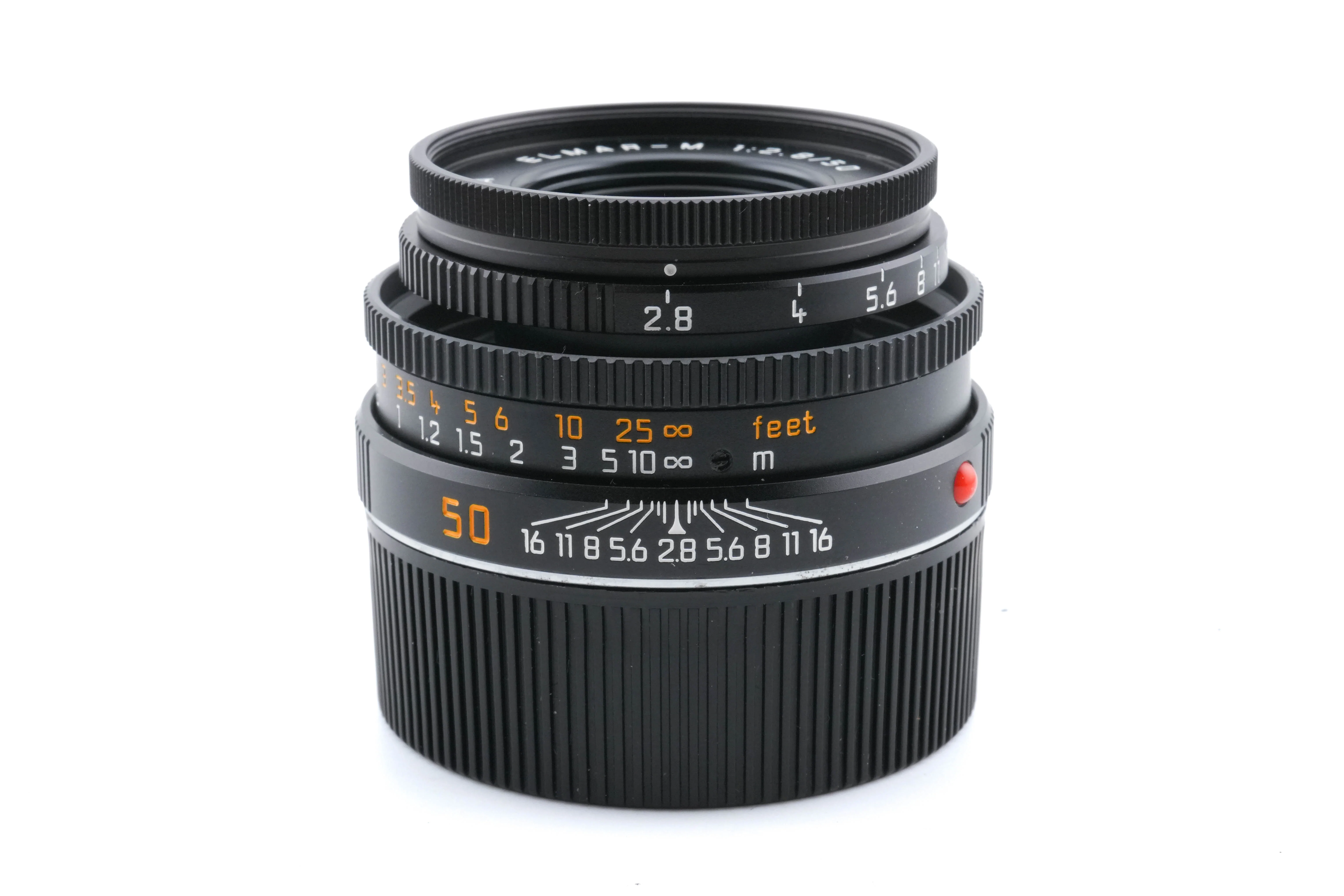 Leica 50mm f2.8 Elmar-M (Black, 11831) + Lens Hood (50mm f2.8 Elmar-M, Black) (12550)