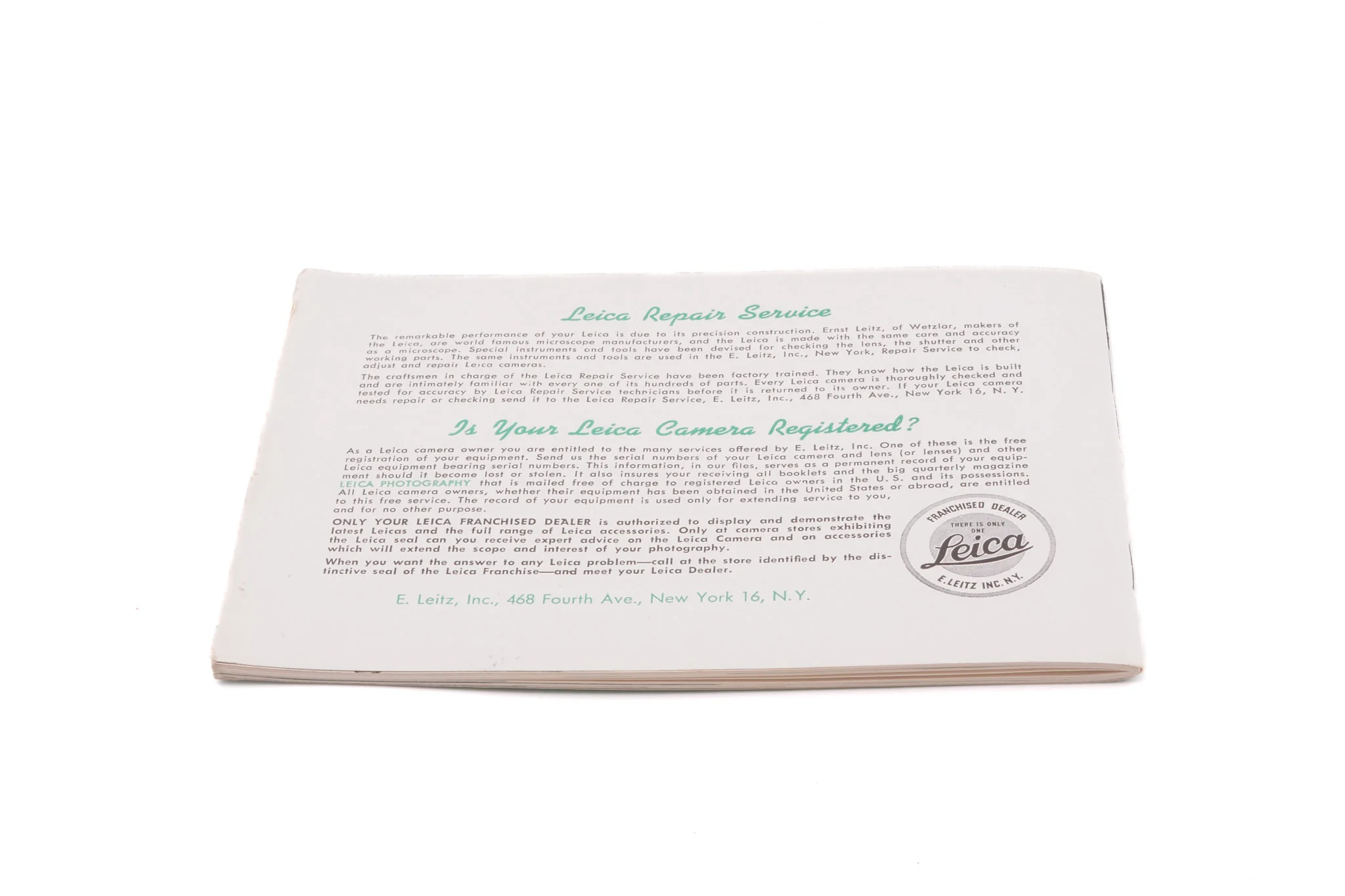 Leica General Instructions For LTM M39 Leicas - Image 2