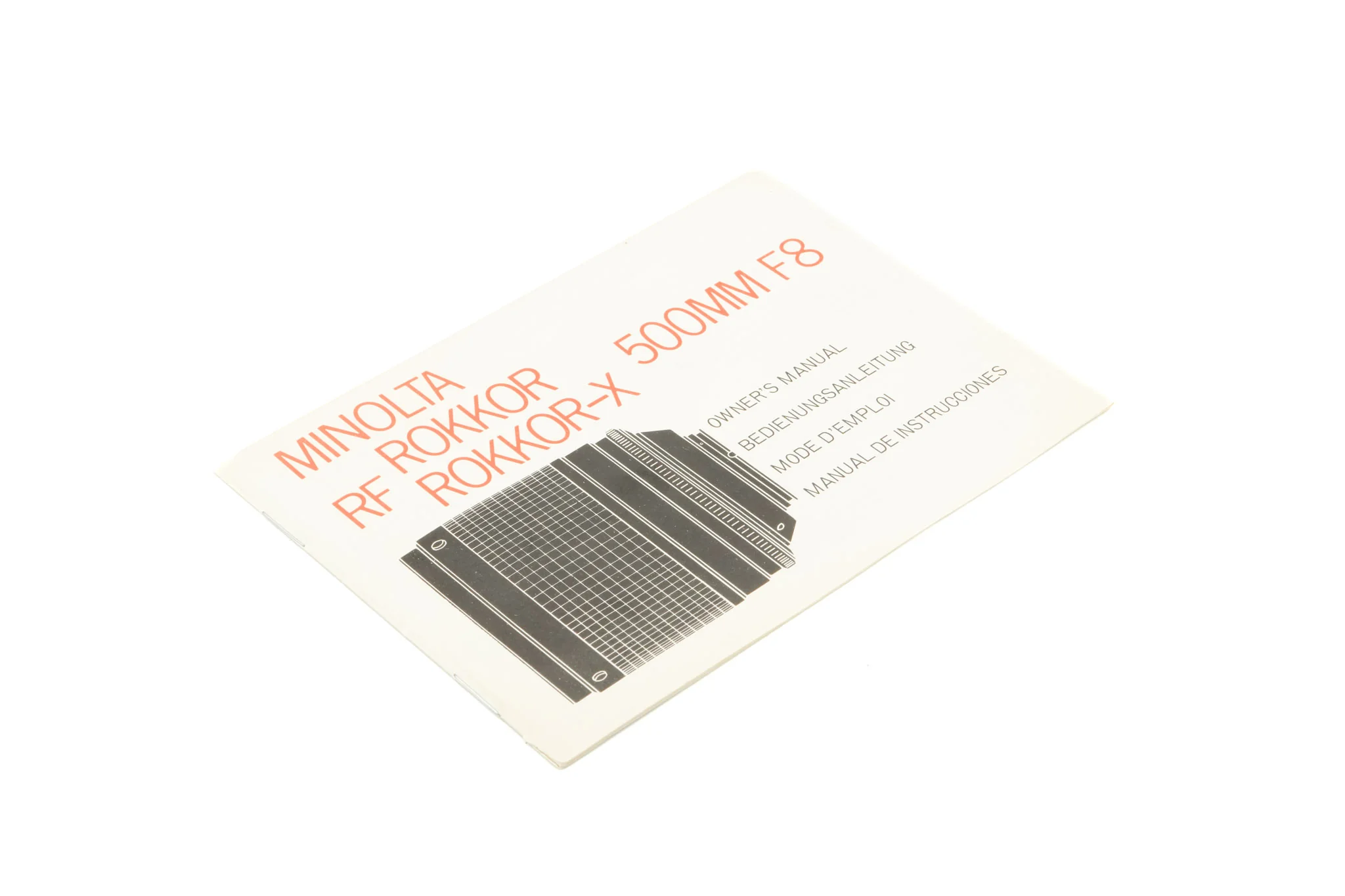 Minolta 500mm f8 RF Rokkor/-X Instructions - Accessory