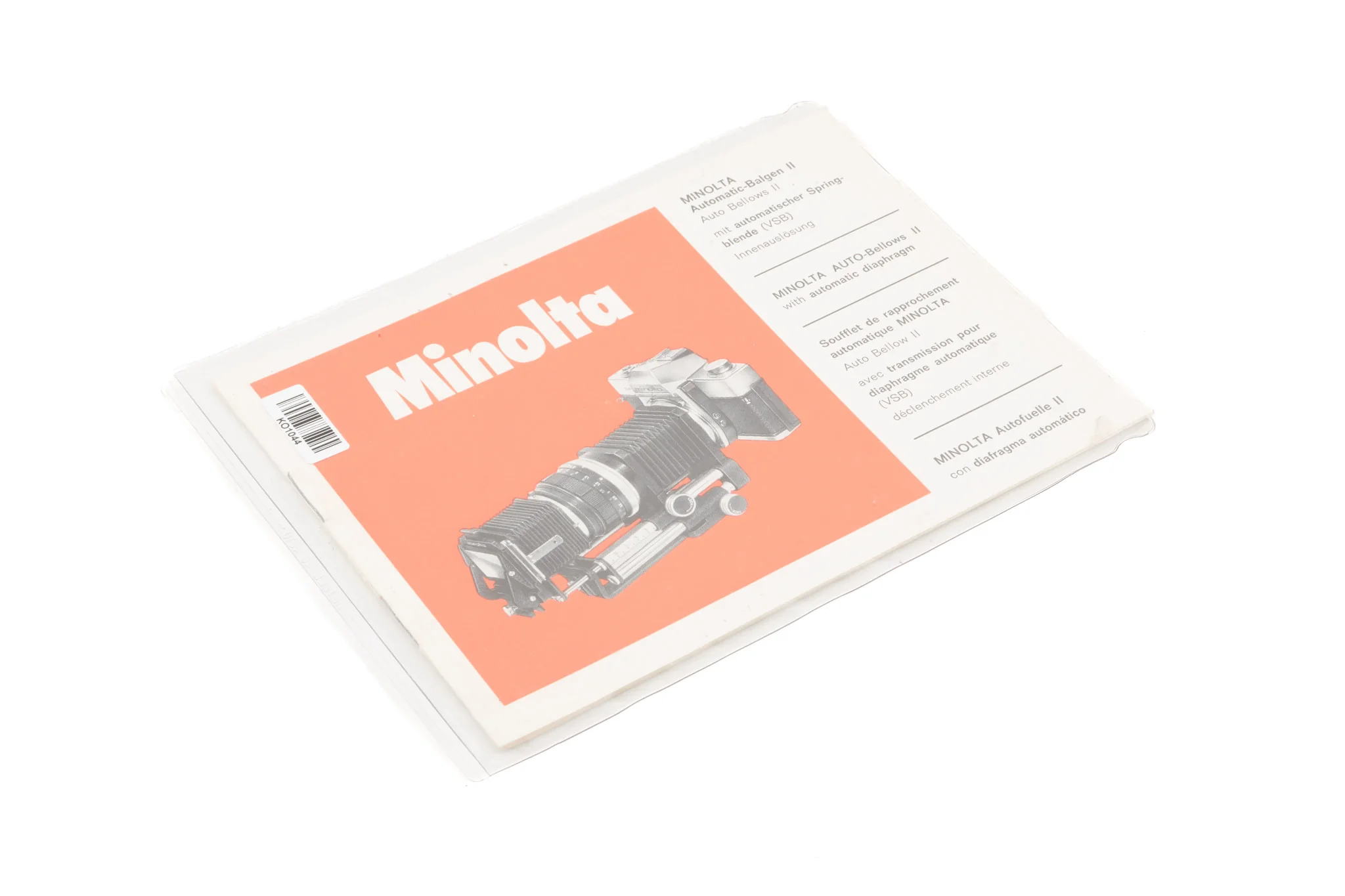 Minolta Auto Bellows II Instructions