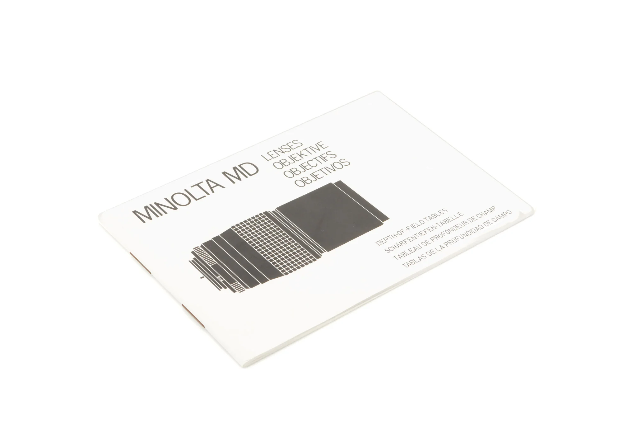 Minolta MD Lenses Depth Of Field Table Instructions