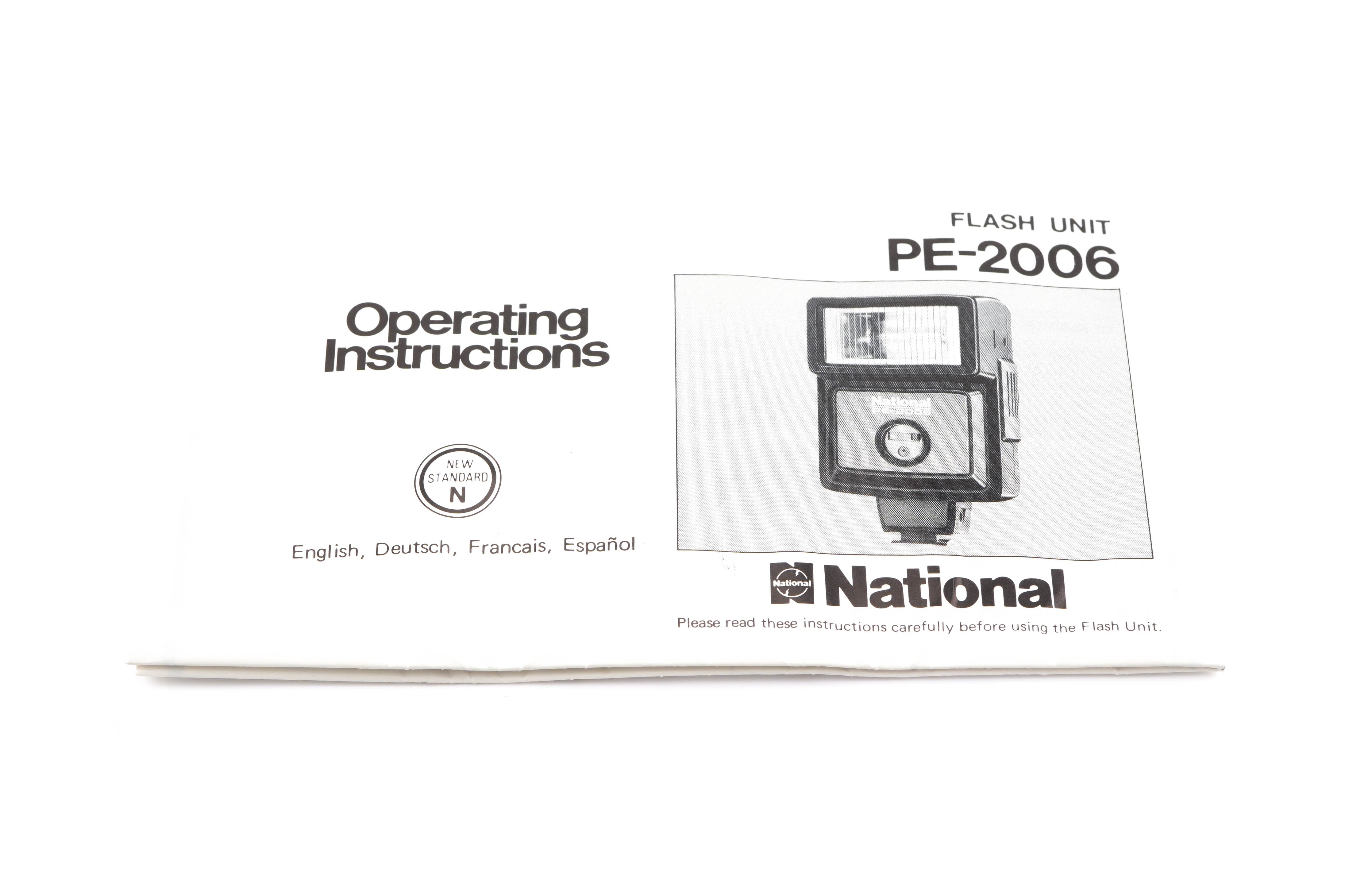 National PE-2006 Instructions