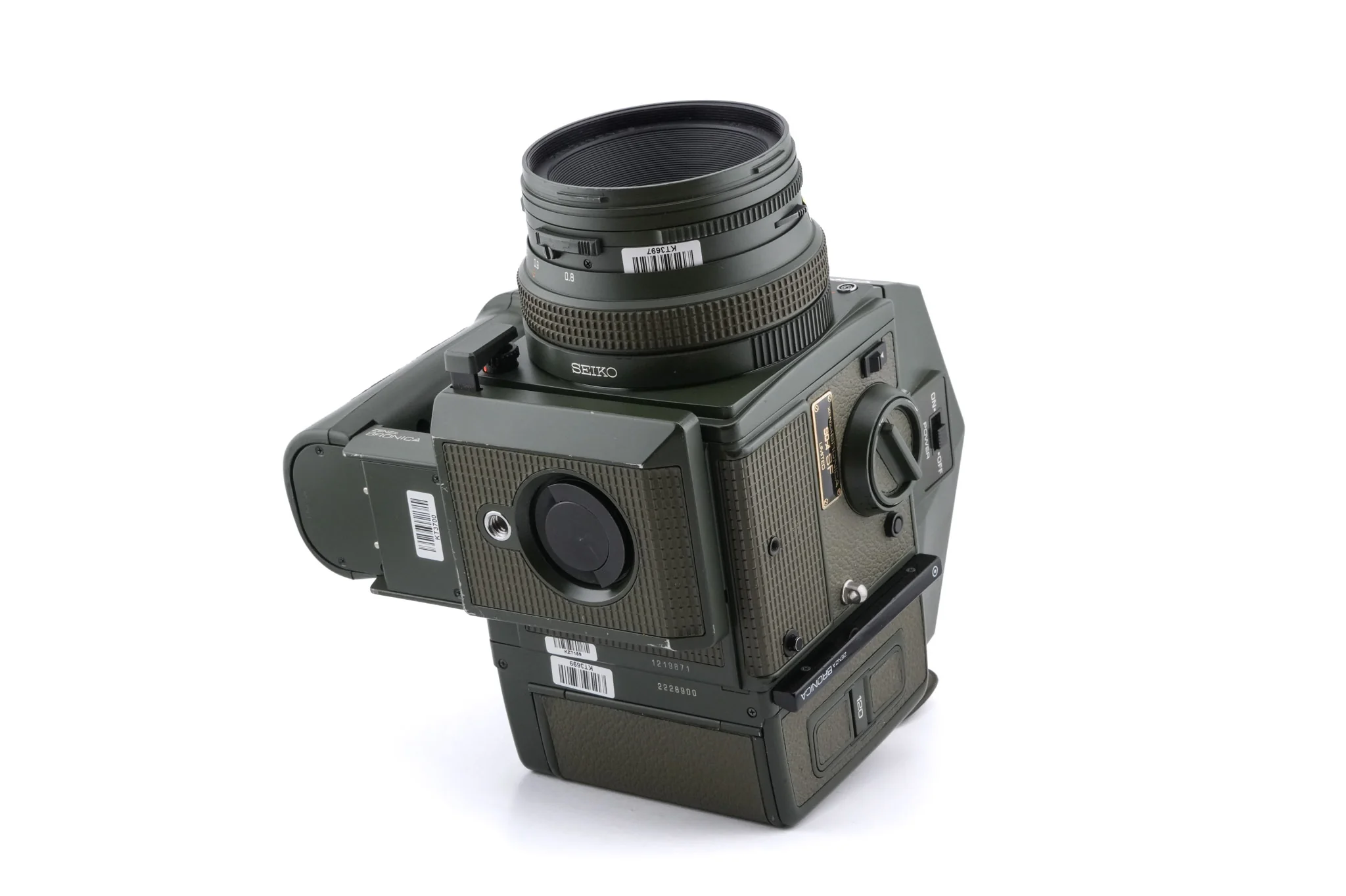 Zenza Bronica SQ-A SF (Safari) + Waist Level Finder SF (Safari) + Speed Grip S Winder SF (Safari) + SQ 6x6 120 Roll Film Back SF (Safari) + 80mm f2.8 Zenzanon-S SF (Safari) + AE Prism Finder S SF (Safari) + SQ Bellows Shade (Safari) - Image 6